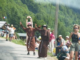 Fans dressed as monks