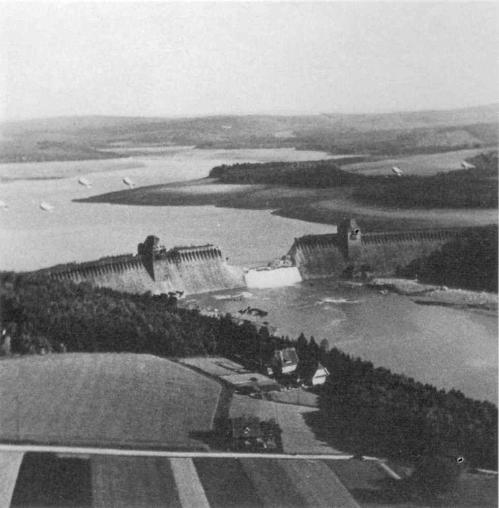 Photograph of the breached Mahne Dam