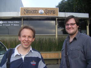 Chris and Ben at the Naked Cafe