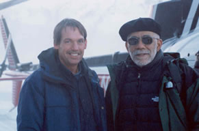 Bruce Wright (left) accompanied Ed Bradley, of 60 Minutes, a popular television news program, to Prince William Sound, Alaska to do a story on the Exxon Valdez oil spill.