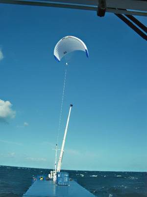 MV Theseus flying a SkySail
