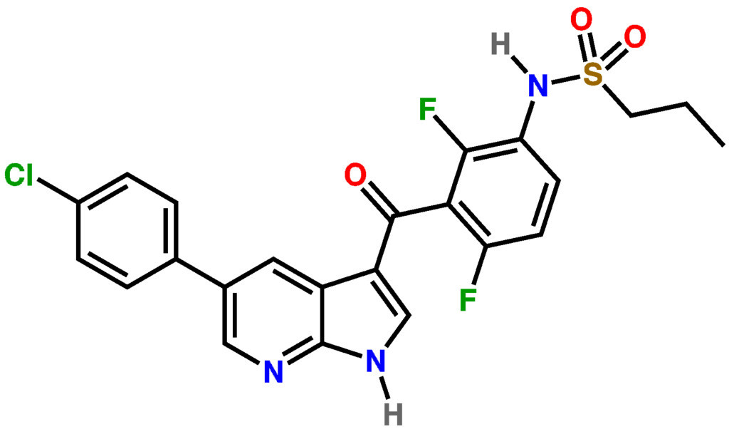 A BRAF inhibitor, vemurafenib