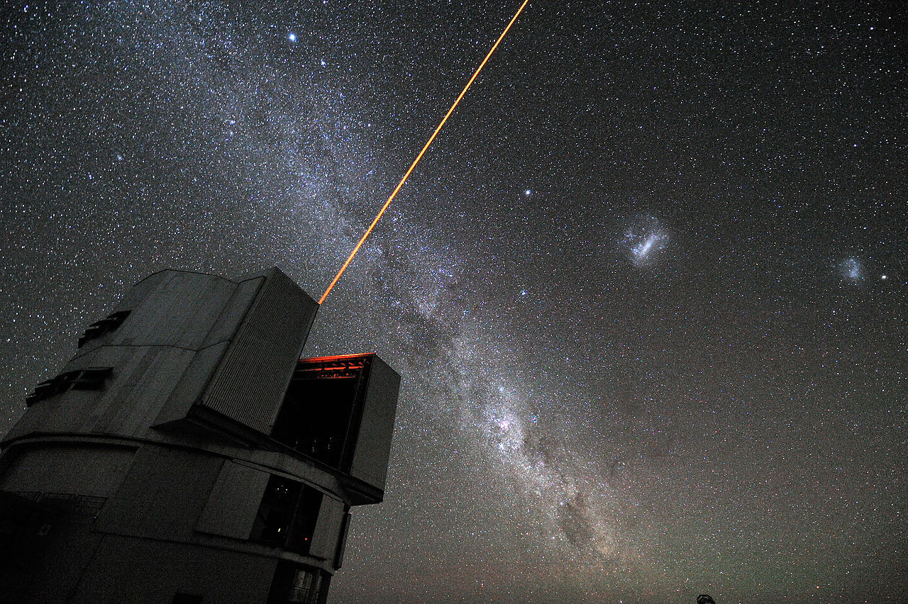  A laser beam launched from VLT´s 8.2-metre Yepun telescope crosses the majestic southern sky and creates an artificial star at 90 km altitude in the high Earth´s mesosphere. The Laser Guide Star (LGS) is part of the VLT´s Adaptive Optics system and...