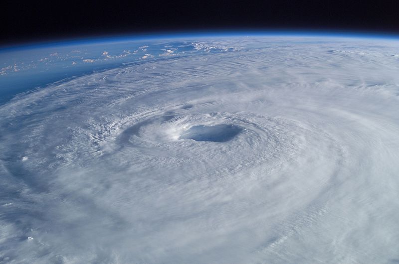 From his vantage point high above the earth in the International Space Station, Astronaut Ed Lu captured this broad view of Hurricane Isabel.