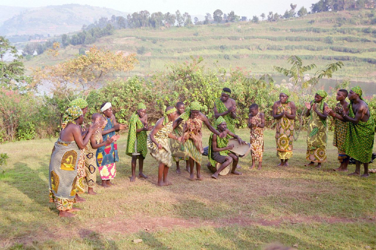 Batwa dancers at Buhoma in Uganda