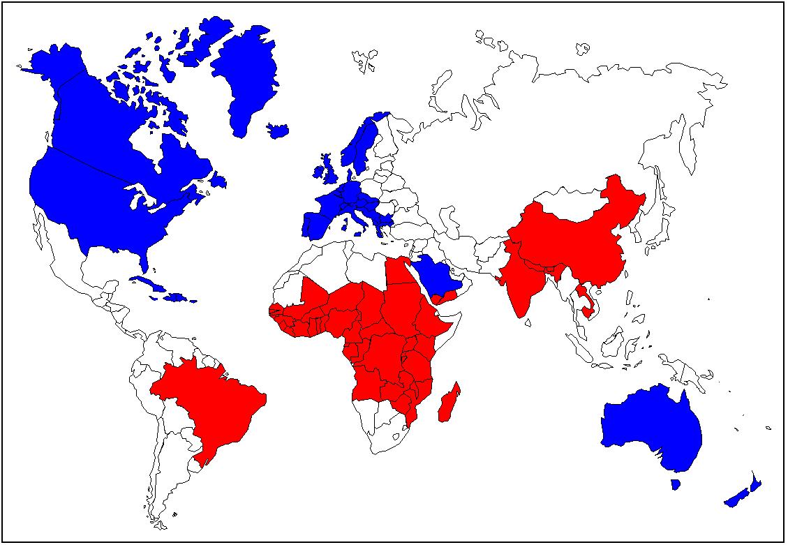 World distribution of tropical disease and type 1 diabetes rates