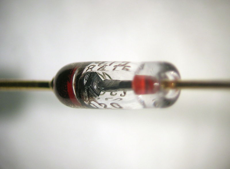 Close-up view of a silicon diode.