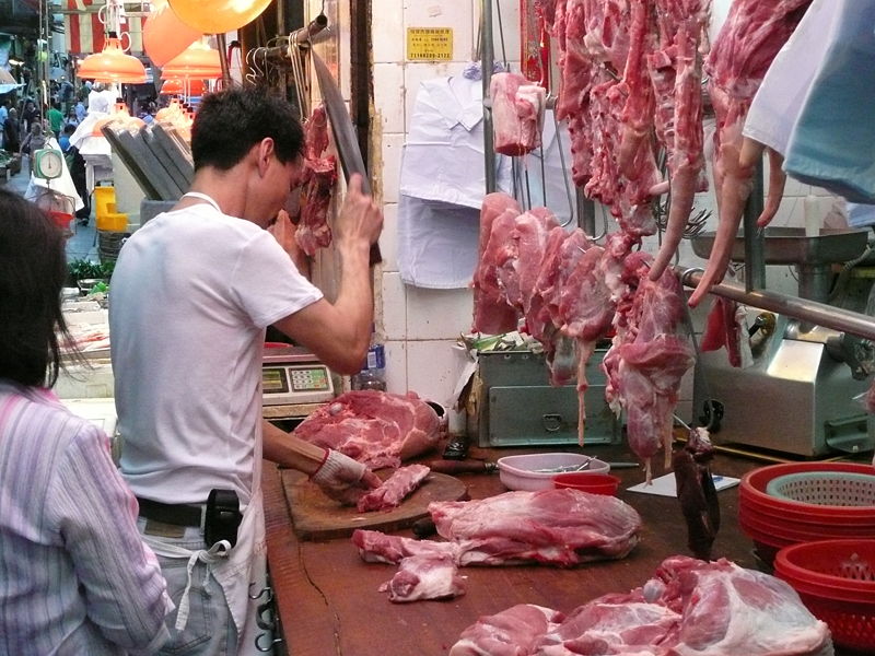 A butcher in hong kong