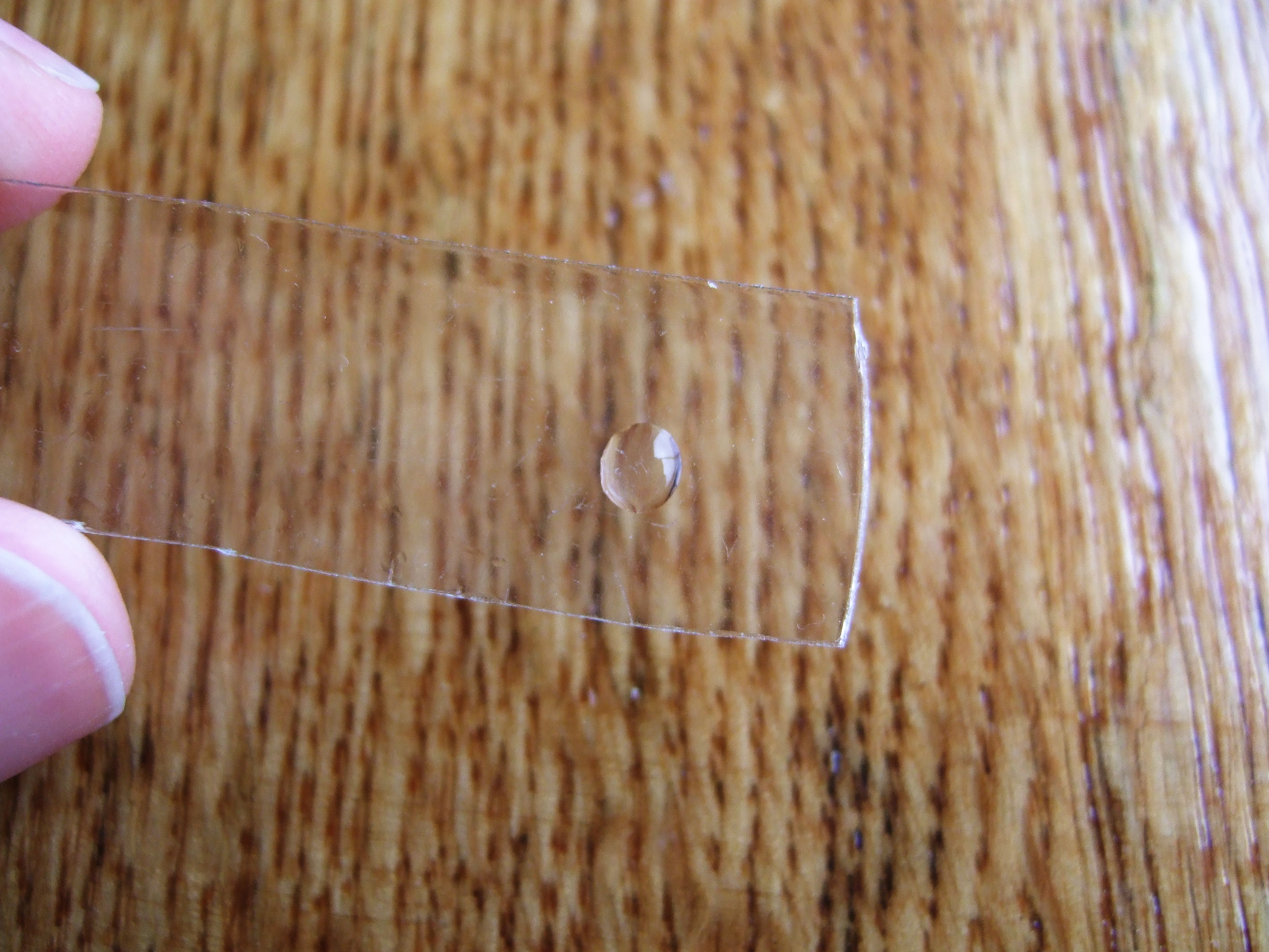 Droplet on plastic