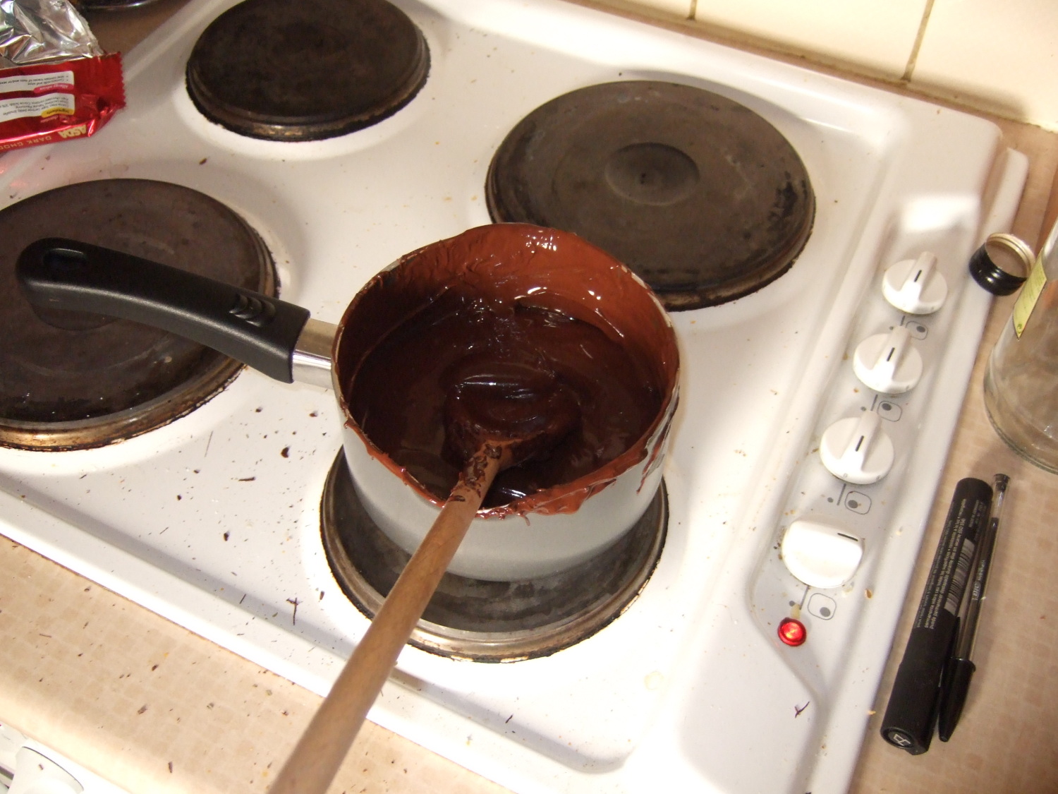 melting the chocolate