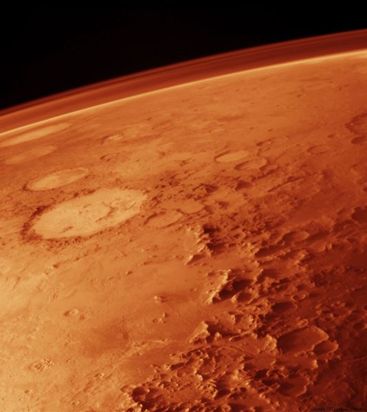 Atmosphere of Mars taken from low orbit