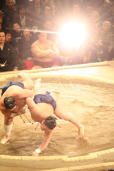 Flash on sumo wrestlers