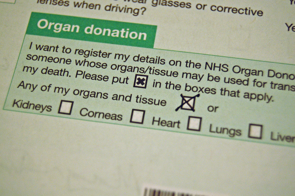Organ donation form