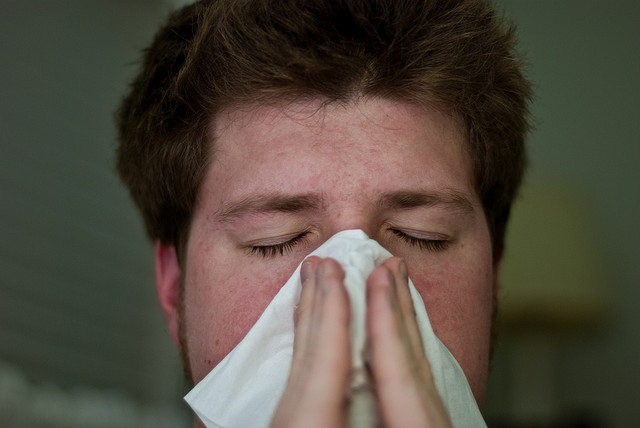 A man with an upper-respiratory tract infection (URTI)