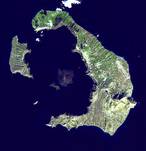 Santorini from a satellite