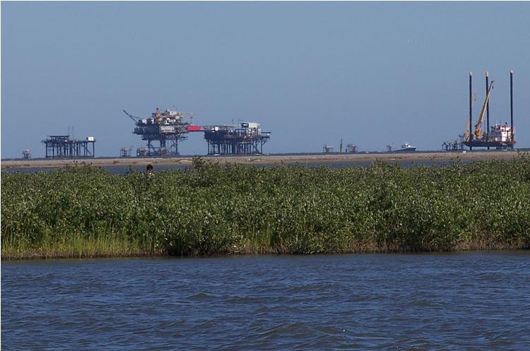 Offshore Oil Rigs and Gas Platforms of the Louisiana Wetlands 