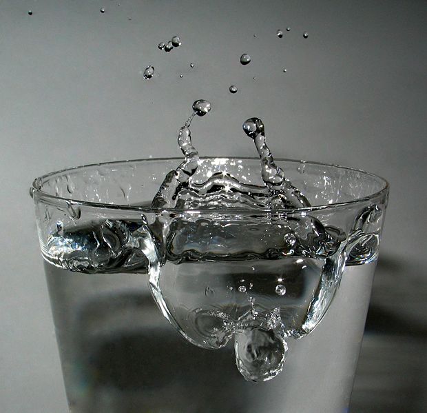 Impact of a drop of water.