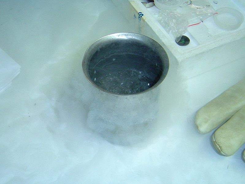 Liquid nitrogen boiling at room temperature