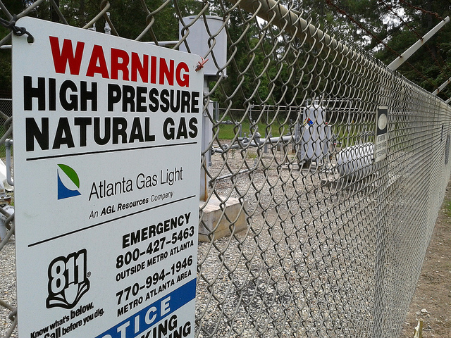 Natural Gas Warning Sign