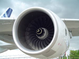 Rolls-Royce Trent 900 on the prototype Airbus A380. This aircraft carries four.