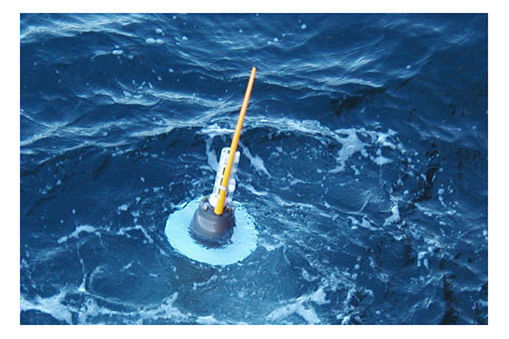 Argo floats only spend a short time at the surface, while they send data to a satellite. They then sink to 1500m and drift with the current.
