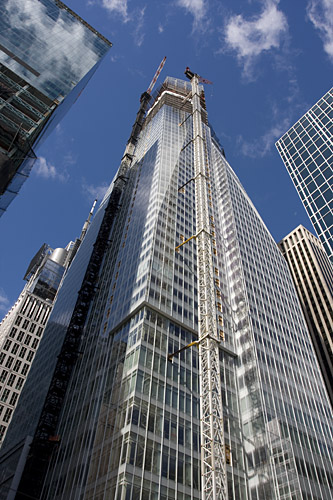 The Bank of America Tower under construction on 12 October 2007. Photo by Eric R. Bechtold