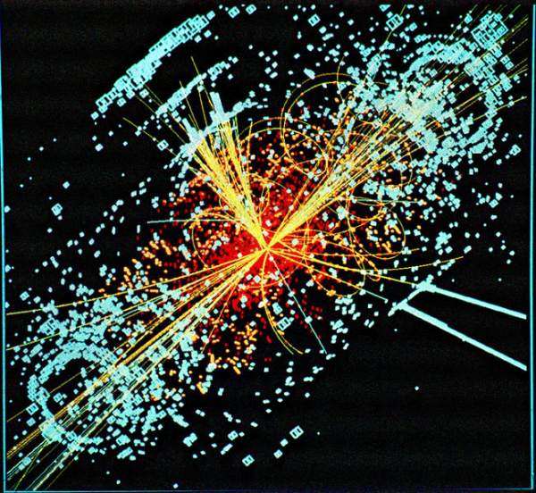 Simulated Higgs particle event
