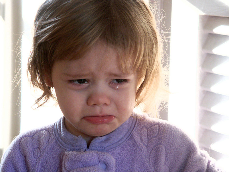 A crying toddler