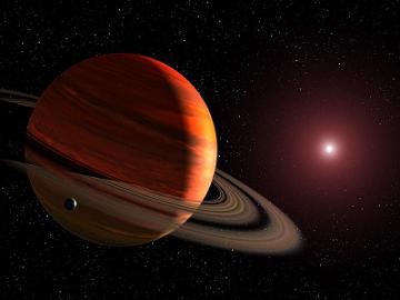 Figure 1: An artist's view of a planet around a red dwarf star.