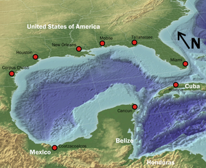The Gulf of Mexico in 3D perspective