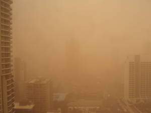 Dust storm at the Gold Coast Australia