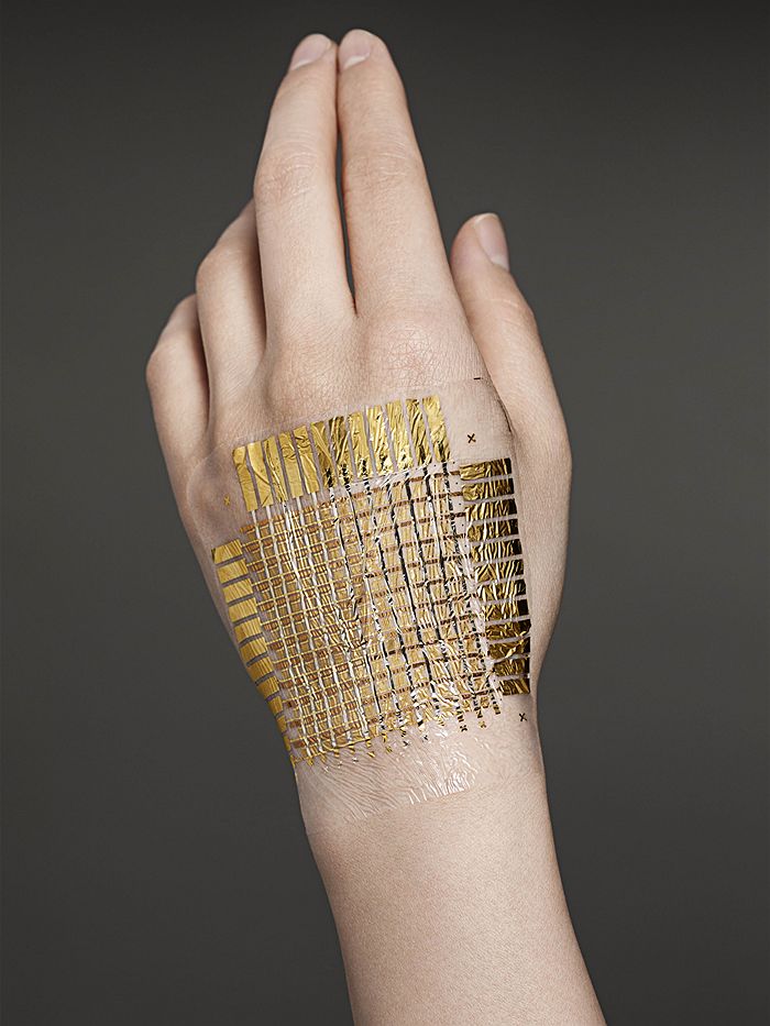 The 2-micron-think foil can bend and conform to a curved surface, including skin. Twenty-seven times lighter than paper, it's imperceptible to wear, according to the inventors.