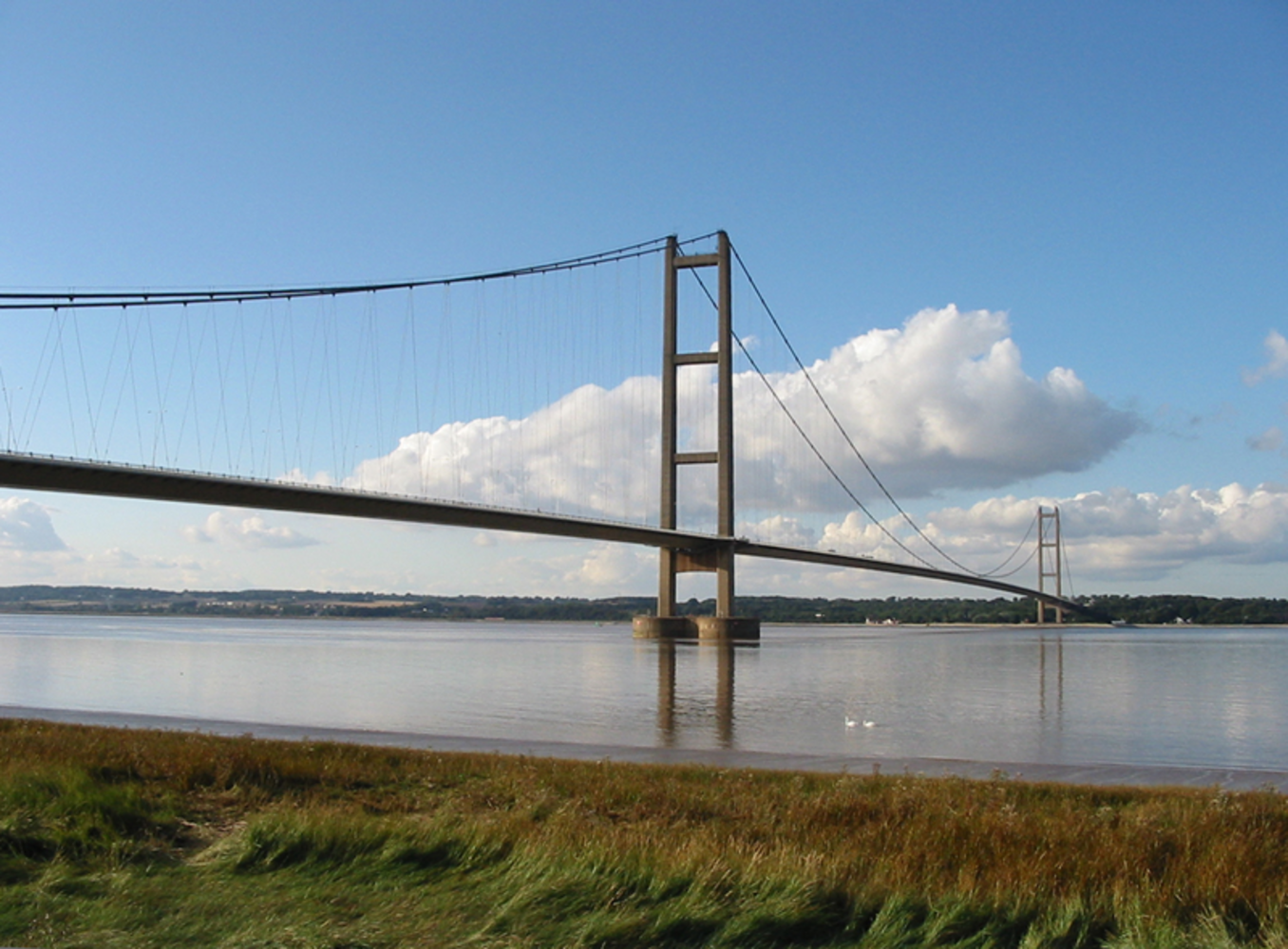 Humber Bridge, a suspension bridge in Yourkshre, finished in 1981