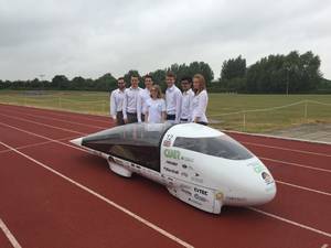 The CUER team with Evoltuion, their solar powered car