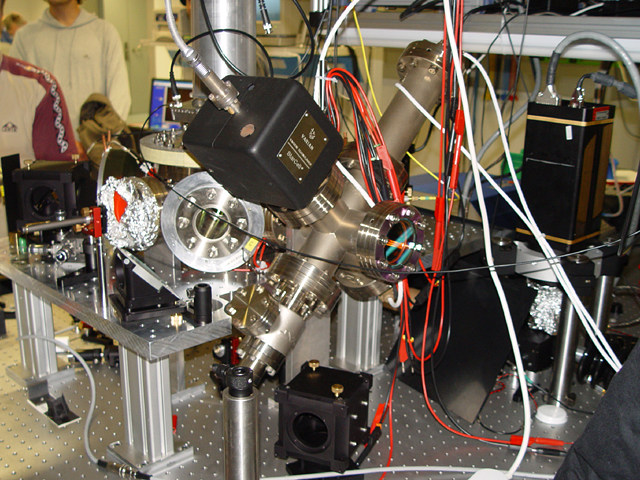 An ion trap used with a quantum computer