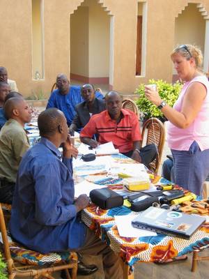 Lucy Keith Diagne giving a lecture about manatees