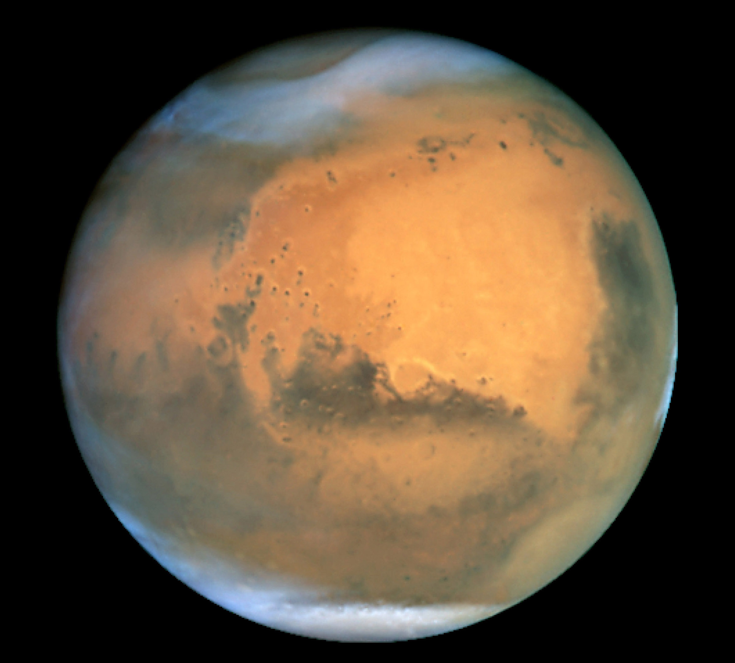 View of Mars from Hubble Space Telescope on June 26, 2001.