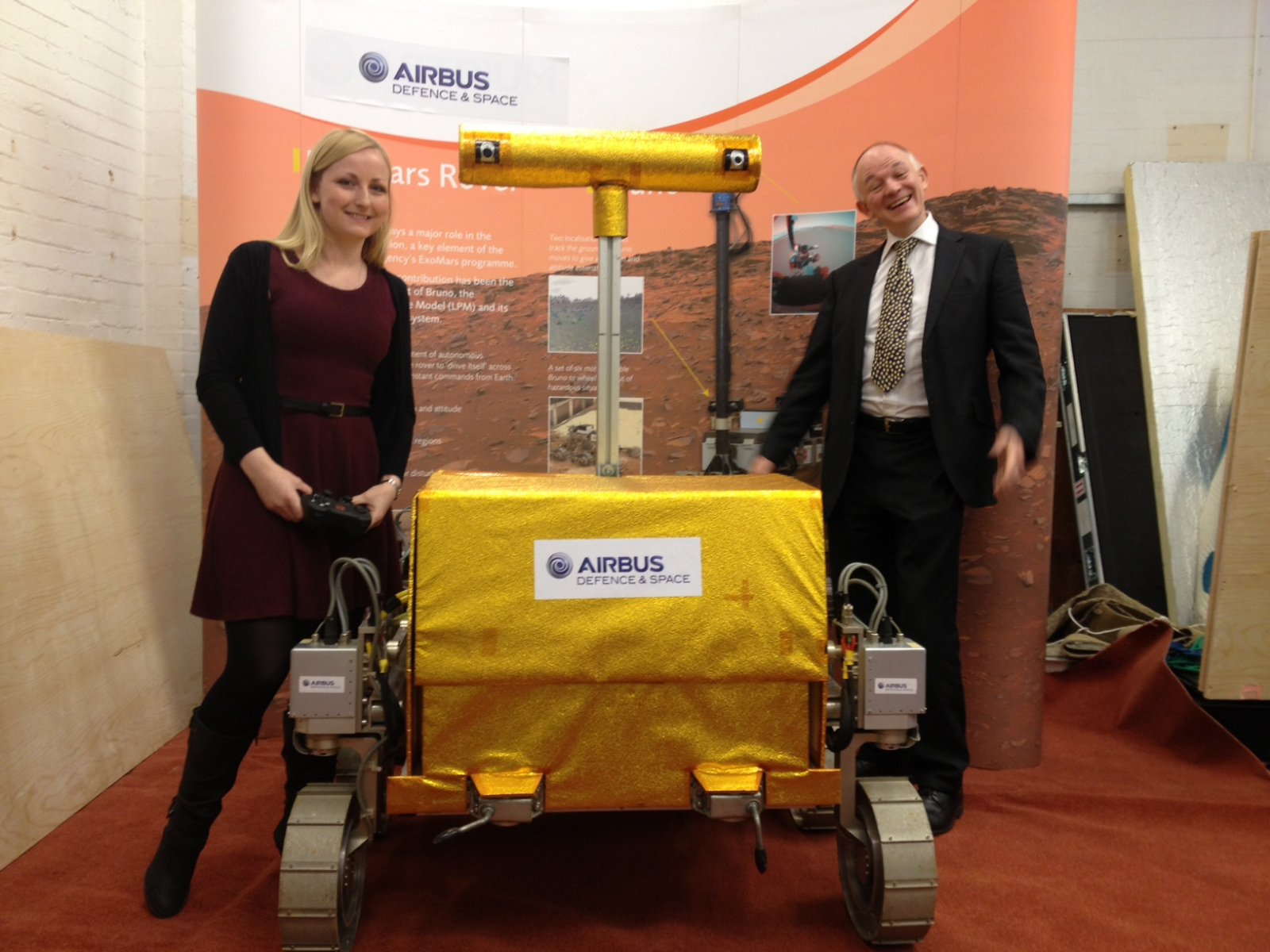 A prototype Mars rover on location at Airbus Defence & Space in Stevenage.