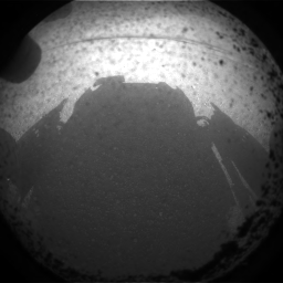 One of the first camera shots of the Mars Science Laboratory (Curiosity) after successfully landing on Mars , August 5, 2012
