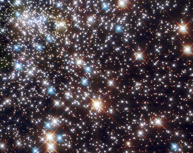 Image of NGC 6397 taken by the Hubble Space Telescope, with evidence of a number of blue stragglers.