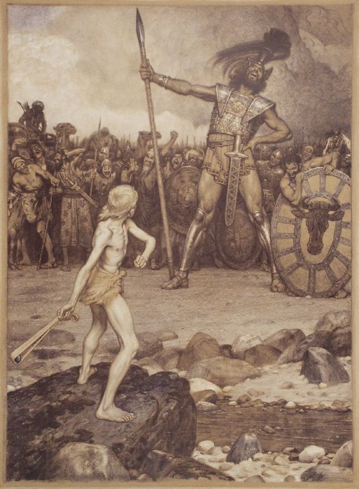David and Goliath, 1888, Osmar Schindler (1869-1927)