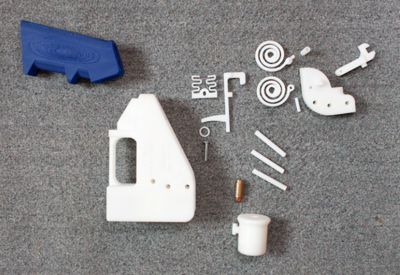 Pieces of the first 3D printed gun