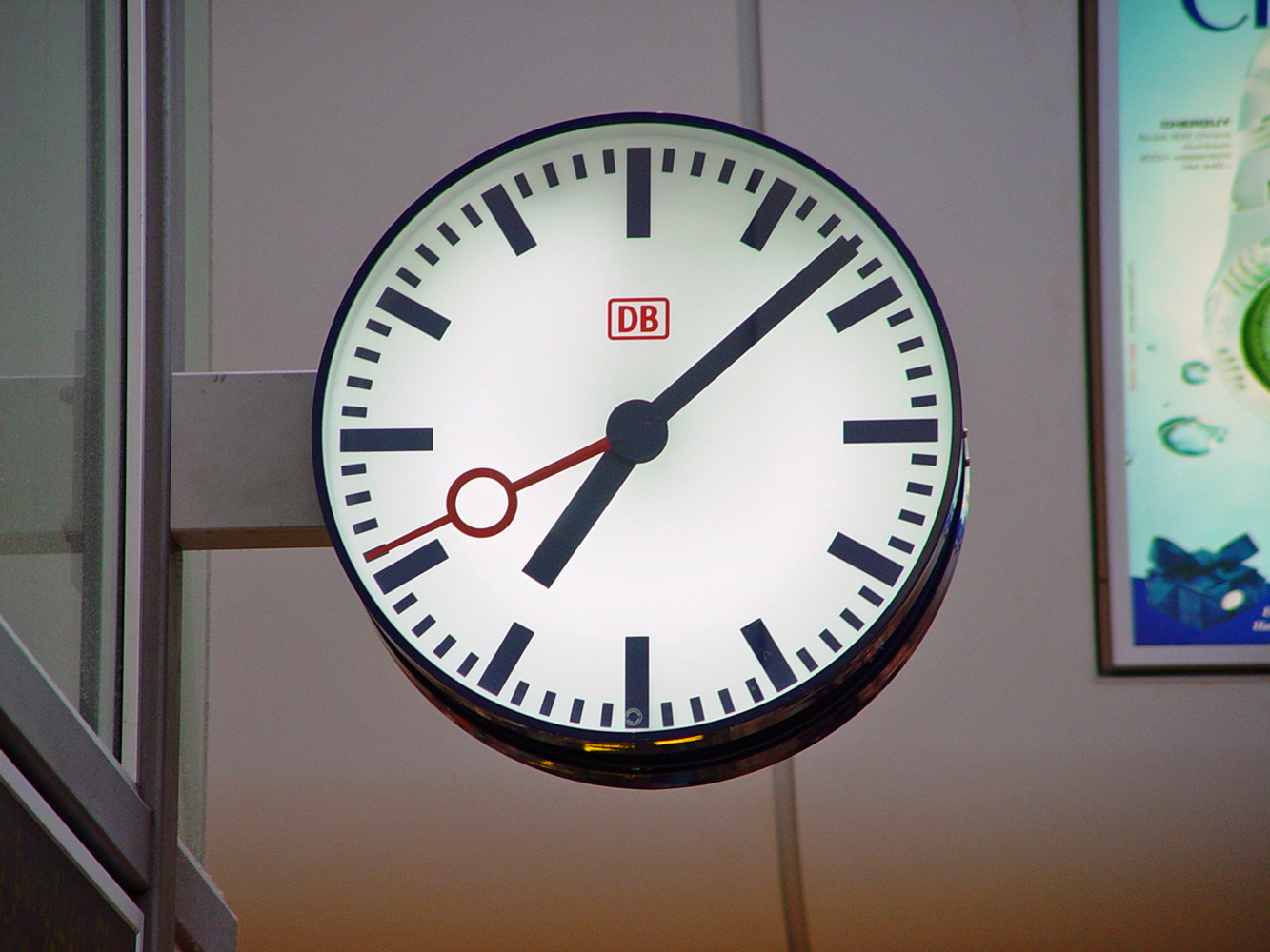 A typical Deutsche Bahn railway station clock
