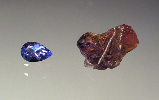 Tanzanite both cut and uncut