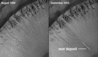 Martian Landslide - first considered to be evidence of liquid water flowing on the surface