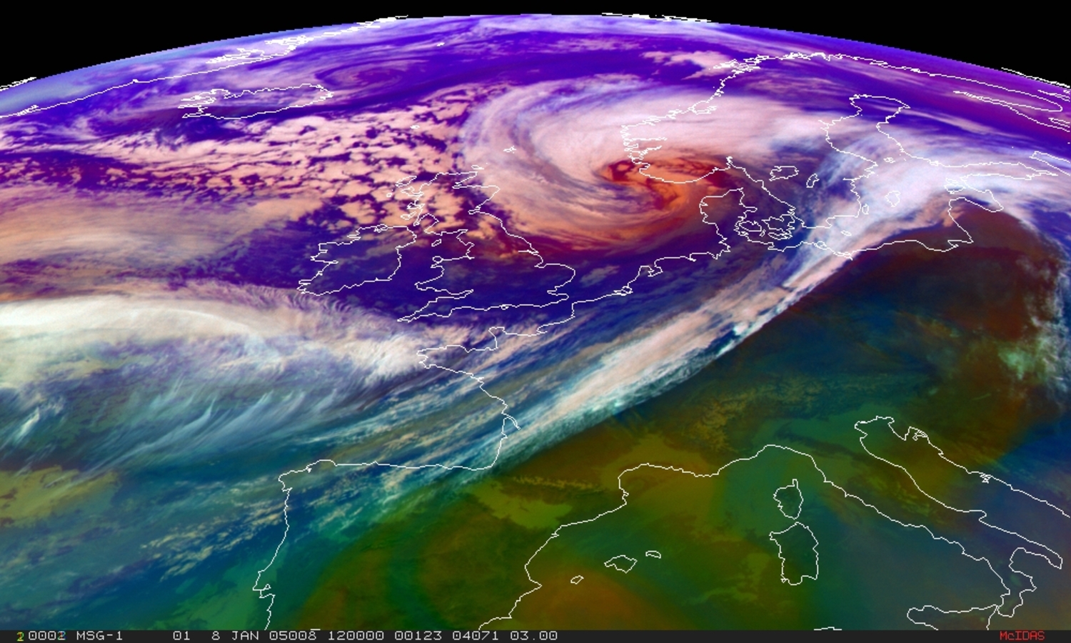 A case of extremely Rapid Cyclogenesis in the North Atlantic.
