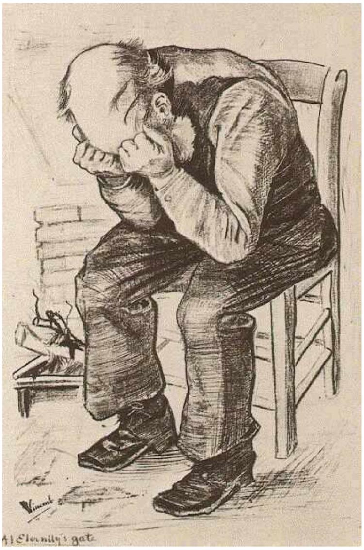 Old Man with his Head in his Hands
