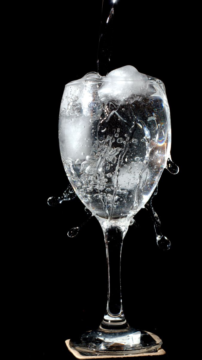 water glass with ice