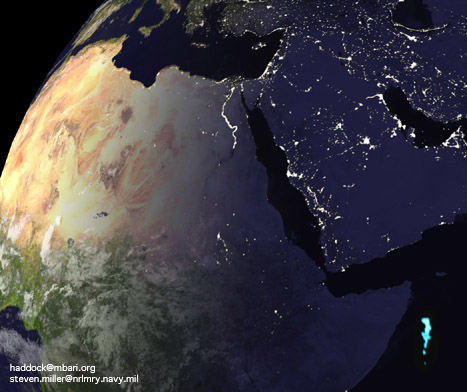 View of milky sea from space