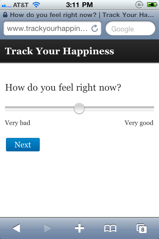 A screenshot from <a href="http://www.trackyourhappiness.org">www.trackyourhappiness.org</a>